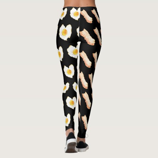 ウォーターカラーベーコンアンドエッグスブレックファースト愛好家 レギンス (裏面)