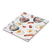 ウォーターカラーベーコン&エッグスブレックファーストフードキッチン タイル (側面)