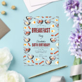 ウォーターカラーベーコン&エッグスブレックファーストブランチ誕生日 アクリル招待状 (インサイチュ (ウェディング))