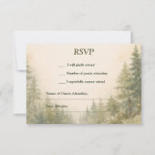 ウォーターカラーペイントの森のRSVP 出欠カード (正面)