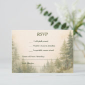 ウォーターカラーペイントの森のRSVP 出欠カード (スタンド正面)