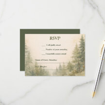 ウォーターカラーペイントの森のRSVP