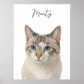 ウォーターカラーペットの猫の肖像画スクリプト名 ポスター (正面)
