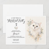 ウォーターカラーペットの誕生日招待状 招待状 (正面/裏面)