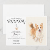 ウォーターカラーペットの誕生日招待状 招待状 (正面/裏面)
