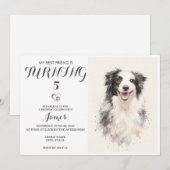 ウォーターカラーペットの誕生日招待状 招待状 (正面/裏面)