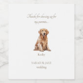 ウォーターカラーペット結婚式の引き出物ありがとうII ワインラベル (シングルラベル)