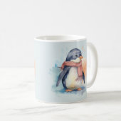 ウォーターカラーペンギンマグデザイン コーヒーマグカップ (正面右)