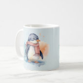 ウォーターカラーペンギンマグデザイン コーヒーマグカップ (正面左)