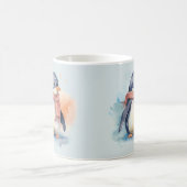 ウォーターカラーペンギンマグデザイン コーヒーマグカップ (中央)