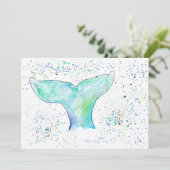 ウォーターカラーホエールテール招待状 招待状 (スタンド正面)