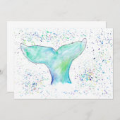 ウォーターカラーホエールテール招待状 招待状 (正面/裏面)