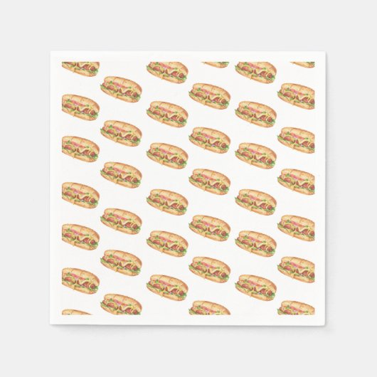 ウォーターカラーホットドッグ子供の誕生日 スタンダードカクテルナプキン (正面)