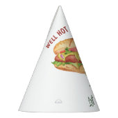 ウォーターカラーホットドッグ子供の誕生日 パーティーハット (左)