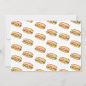 ウォーターカラーホットドッグ子供の誕生日 招待状 (裏面)