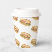 ウォーターカラーホットドッグ子供の誕生日 紙コップ (裏面)