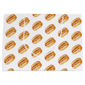 ウォーターカラーホットドッグ誕生日抱き枕- Large BBQ C ラージペーパーバッグ (正面)