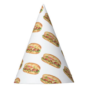 ウォーターカラーホットドッグ キッズ バースデー パーティーハット