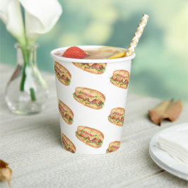 ウォーターカラーホットドッグ キッズ バースデー 紙コップ