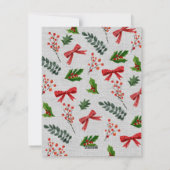 ウォーターカラーホリデイハウスプラントフラットクリスマスカード シーズンカード (裏面)