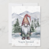 ウォーターカラーホリデイ格言ホリデーパーティー 招待状 (正面)