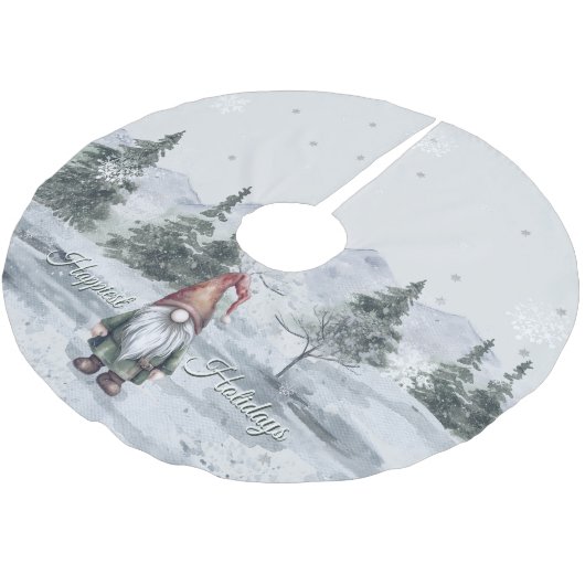 ウォーターカラーホリデイ格言 ブラッシュドポリエステルツリースカート (アングル)