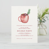 ウォーターカラーホリデーカクテルクリスマスパーティー招待状 招待状 (スタンド正面)