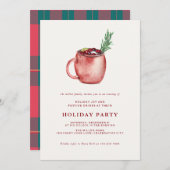 ウォーターカラーホリデーカクテルクリスマスパーティー招待状 招待状 (正面/裏面)