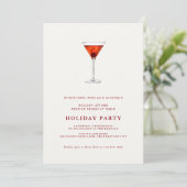 ウォーターカラーホリデーカクテルクリスマスパーティー招待状 招待状 (スタンド正面)