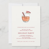 ウォーターカラーホリデーカクテルクリスマスパーティー招待状 招待状 (正面)