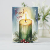 ウォーターカラーホリデーキャンドルフェスティバルイラストレーション サンキューカード (スタンド正面)