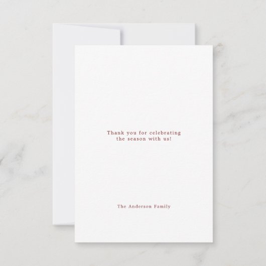 ウォーターカラーホリデーキャンドルフェスティバルイラストレーション サンキューカード (裏面)