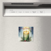 ウォーターカラーホリデーキャンドルフェスティバルイラストレーション マグネット (インサイチュ (食洗機))