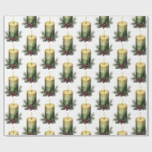 ウォーターカラーホリデーキャンドルフェスティバルイラストレーション ラッピングペーパー (フラット)