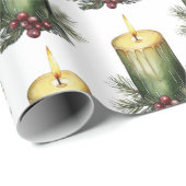 ウォーターカラーホリデーキャンドルフェスティバルイラストレーション ラッピングペーパー (ロールコーナー)