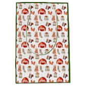 ウォーターカラーホリデースノースキーテーマ抱き枕 ミディアムペーパーバッグ (正面)