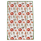 ウォーターカラーホリデースノースキーテーマ抱き枕 ミディアムペーパーバッグ (裏面)