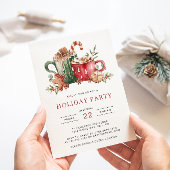 ウォーターカラーホリデーパーティー招待状 招待状