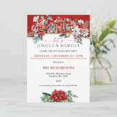 ウォーターカラーホリデーフローラトレンディークリスマスパーティー 招待状 (スタンド正面)