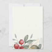 ウォーターカラーホリデーベリーワンフォトホリデーカード シーズンカード (裏面)