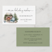 ウォーターカラーホリデーホームクリスマス 名刺 (正面/裏面)