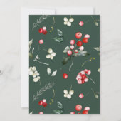 ウォーターカラーホリデーリースクリスマスホリデーブランチ 招待状 (裏面)