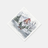 ウォーターカラーホリデー格言クリスマスパーティー スタンダードカクテルナプキン (角)