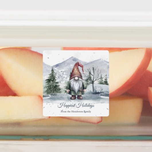 ウォーターカラーホリデー格言パーソナライズされたベーキング ラベル (貼付)