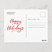 ウォーターカラーホリーオリーブホリデーパーティー招待状 ポストカード (裏面)