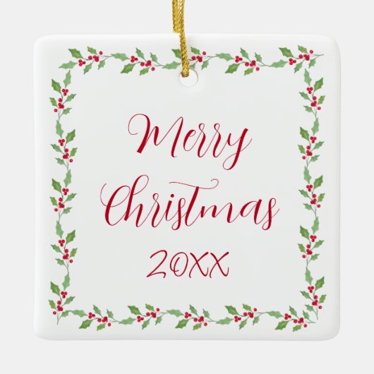 ウォーターカラーホリーガーランド セラミックオーナメント (正面)