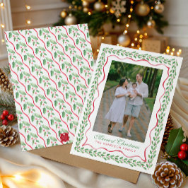 ウォーターカラーホリークリスマスの写真 シーズンカード