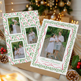 ウォーターカラーホリークリスマスの写真 シーズンカード