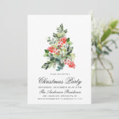 ウォーターカラーホリーツリークリスマスホリデーパーティー 招待状 (スタンド正面)