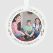 ウォーターカラーホリーニューホームファーストクリスマスハウス2写真 オーナメント (裏面)